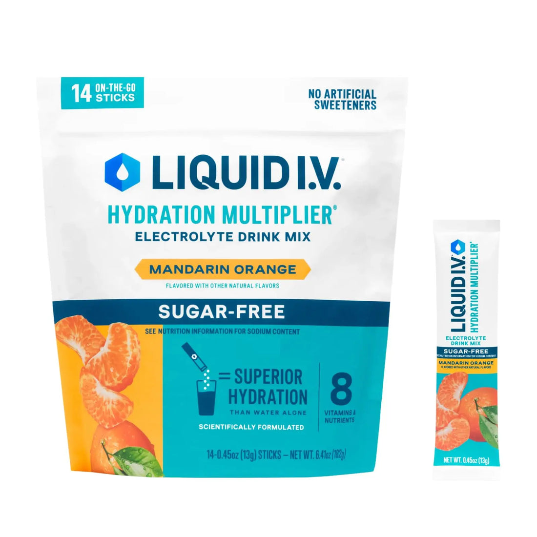 Liquid I.V.® Hydration Multiplier Sugar Free - Mandarin Orange | Electrolyte Powder Drink Mix | 1 Pack (14 Servings) Liquid I.V. Au supplements