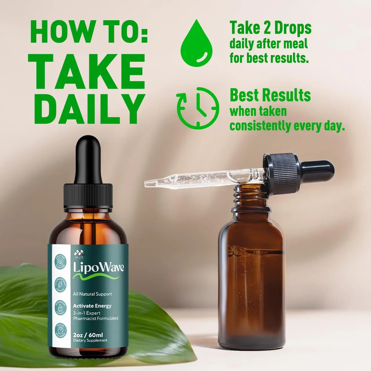 (2 Pack) Lipowave Drops, Official LipoWave Drops with All Natural Ingredients, Advanced Overall Health and Wellness Vitamin Supplement Formula for Maximum Strength Multivitamin Support (60 Servings) MJO Au supplements