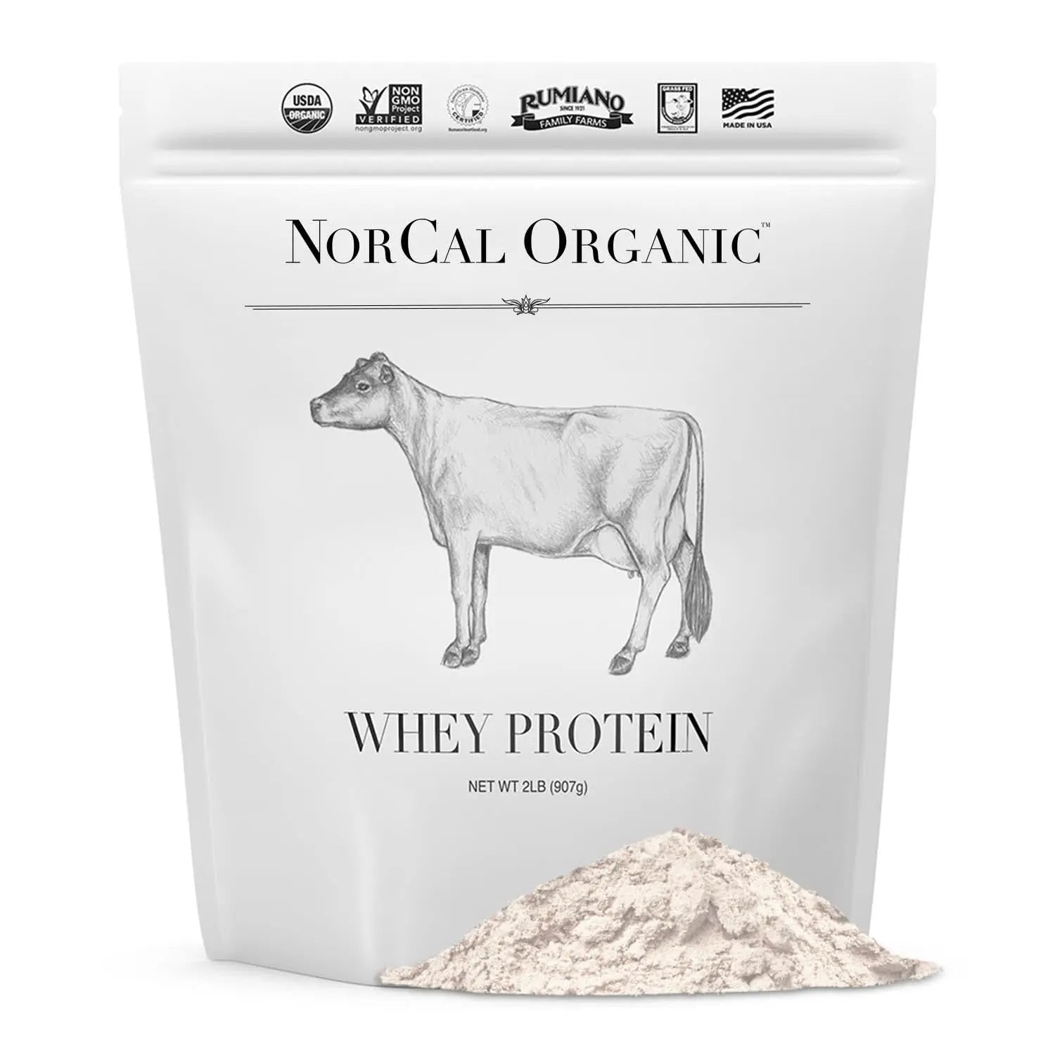 NorCal Organic Unflavored Whey Protein - 2lbs Bulk | 100% Grass-Fed, USDA Certified NorCal Organic Au supplements