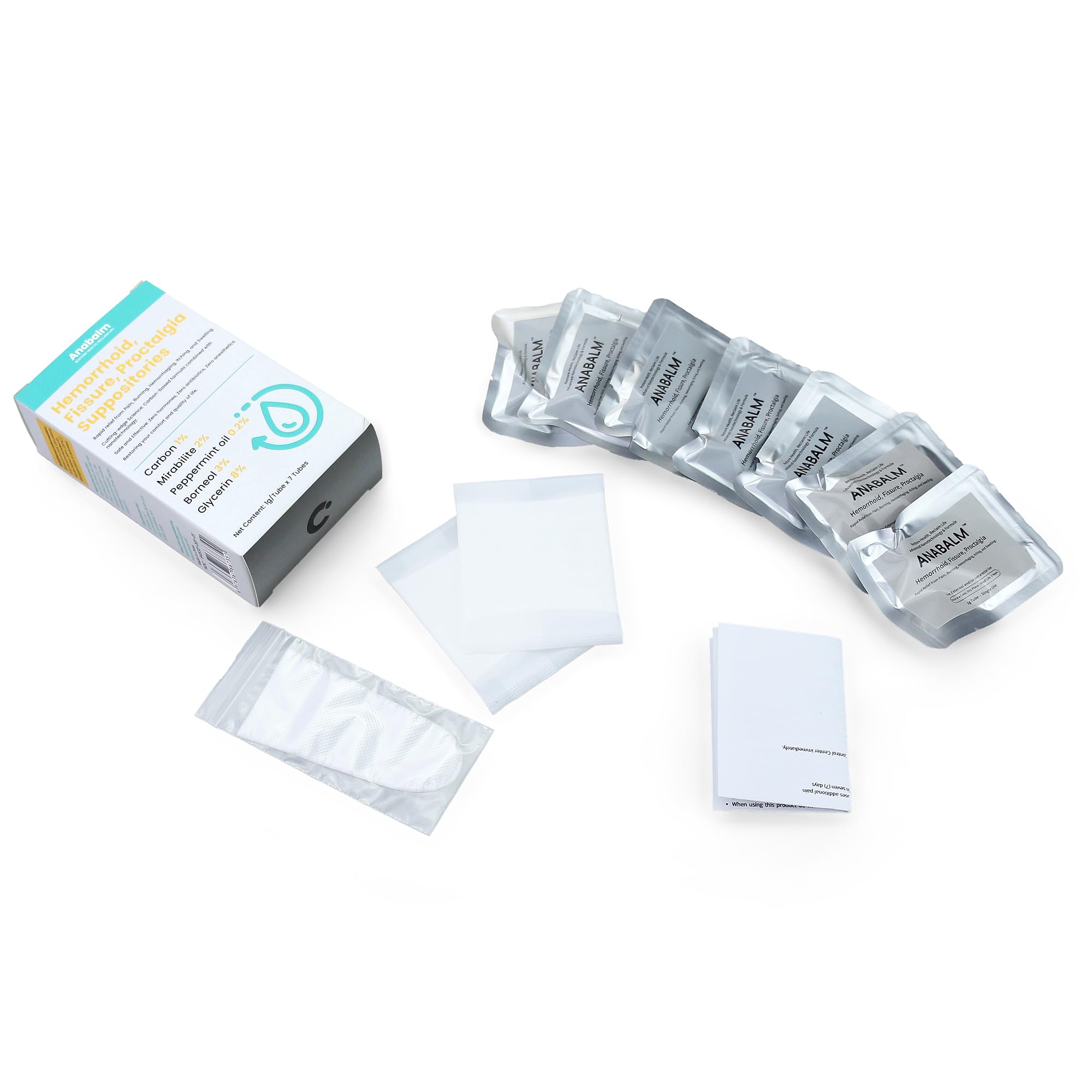 anabalm Hemorrhoid Treatment Suppositories, Natural Fissure Treatment for Anus Relief of Proctalgia, Pain, Itching, Swelling or Itch Discomfort - 7 Count anabalm Au supplements
