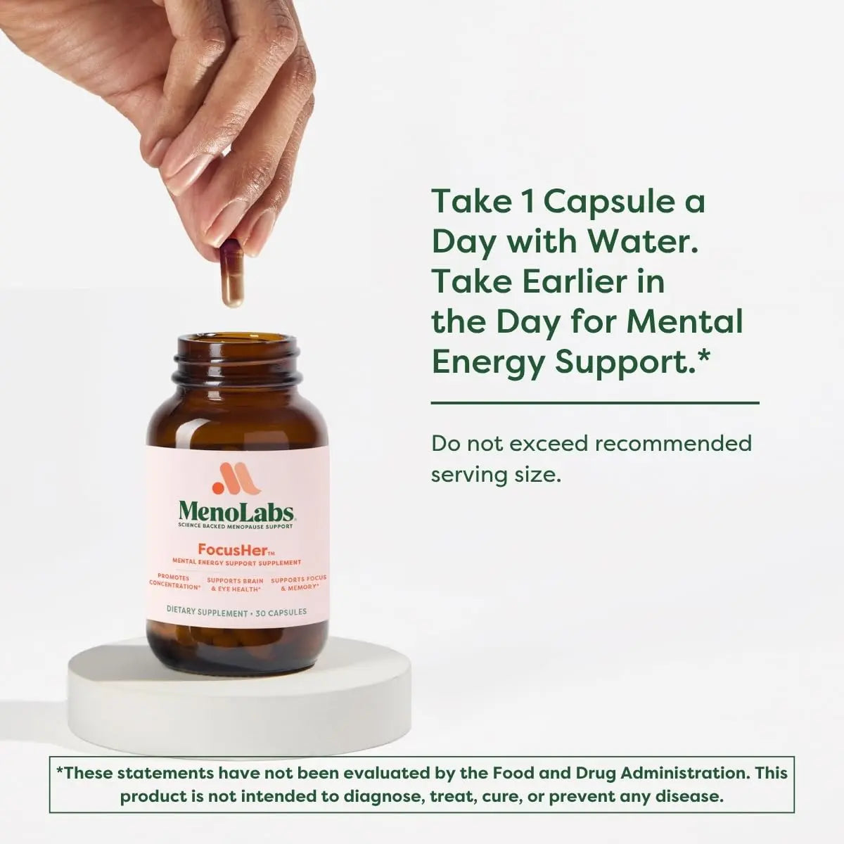 MENOLABS® FocusHer™ Mental Energy Support Supplement – Caffeine-Free Focus, Concentration & Memory – enXtra® & Lutemax 2020® – Menopause, Brain & Eye Health – 30 Capsules, 30-Day Supply MENOLABS Au supplements