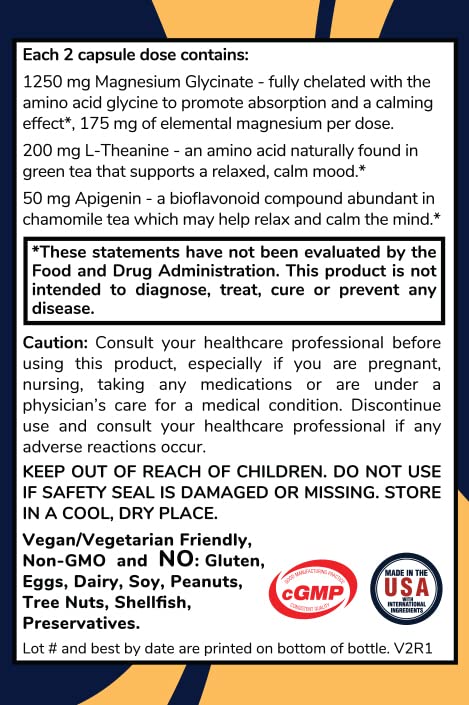 Shining Solace Magnesium Glycinate Sleep Stack with 200 mg L-Theanine, 50 mg Apigenin, 175 mg of Elemental Magnesium Glycinate | Sleep Support Magnesium Supplement | Made in USA Shining Solace Au supplements