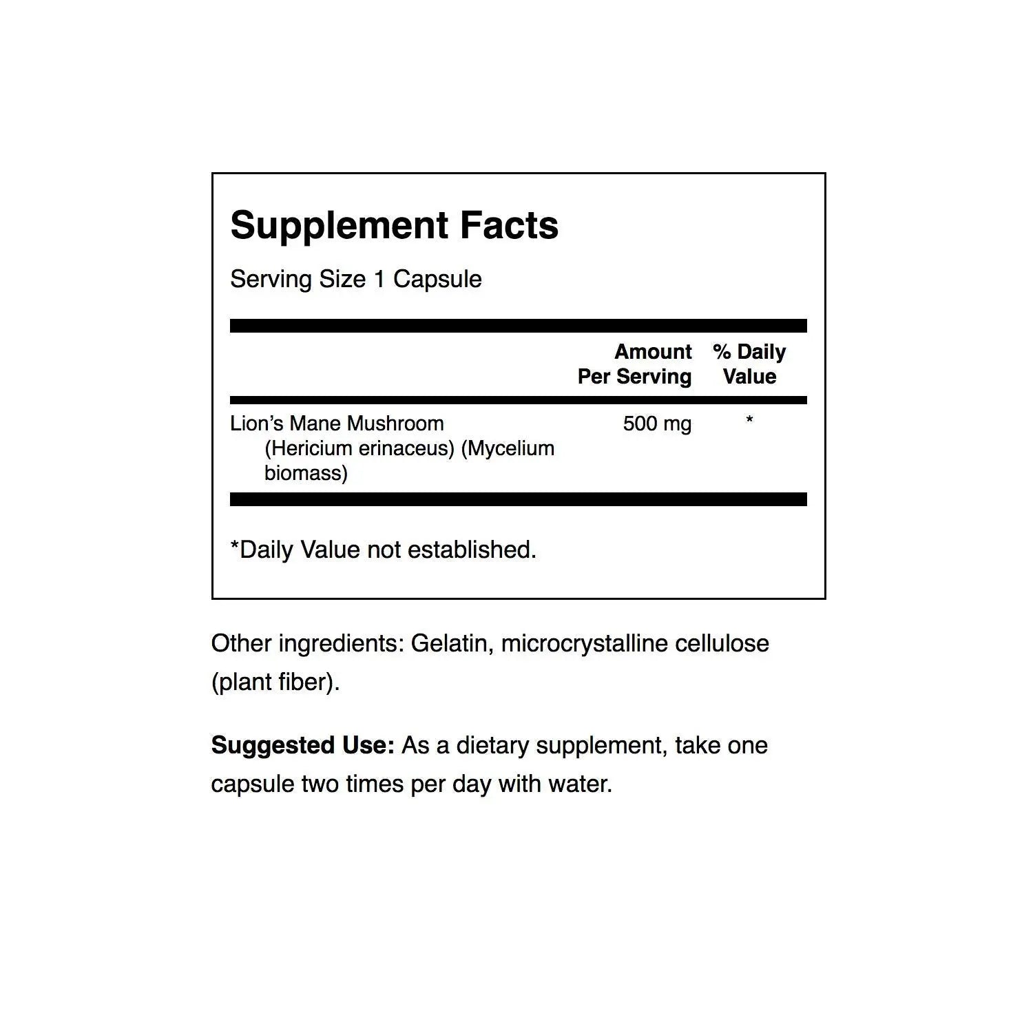 Swanson Lion's Mane Mushroom Capsules - 500 mg Each, 60 Capsules - Swanson Au supplements