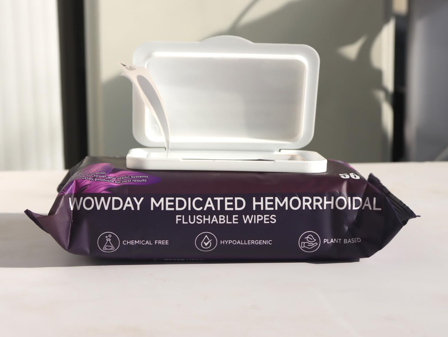Wowday Flushable Hemorrhoid Wipes | Maximum Strength Witch Hazel Wipes | 56 Count Fragrance Free Adult Hemorrhoids Medicated Witch Hazels Wipe for Butt Hemorrhoidal Itch WowDay Au supplements