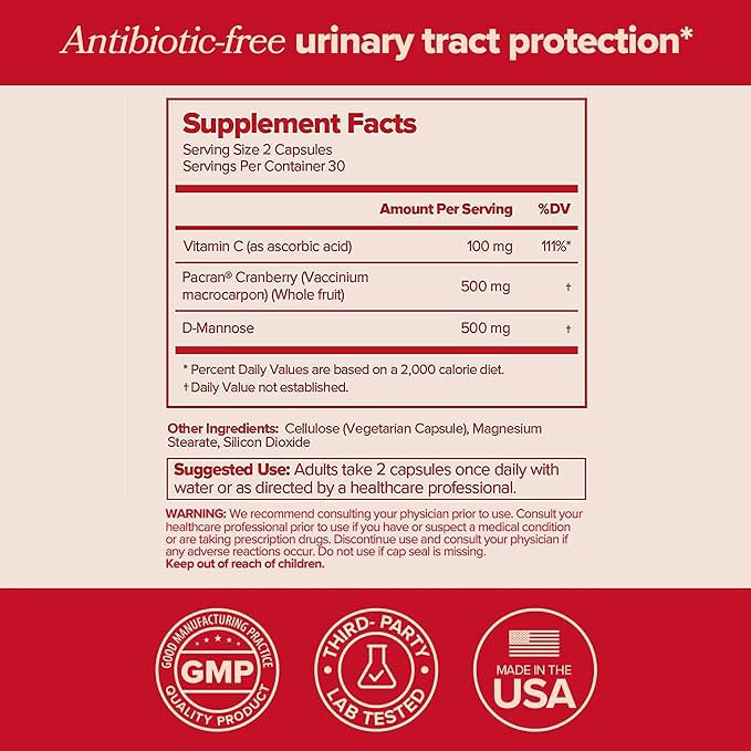 URO Urinary Tract Health Supplement for Women, 60 Count (Pack of 1) - Urinary Support O Positiv Au supplements
