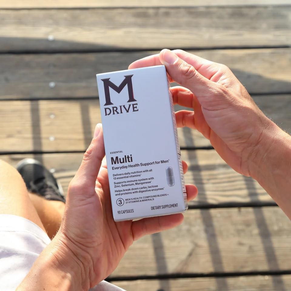 Mdrive Multivitamin for Men, Daily Multivitamin - Immune Health Support from Zinc, Selenium, Manganese & Vitamin D, Enzymes for Digestive Support, CoQ10 for Energy and Vitamin K2, 90 Capsules Mdrive Au supplements
