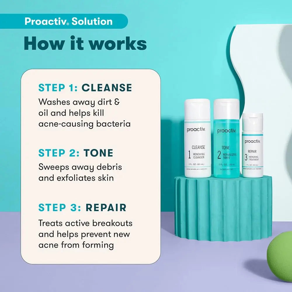 Proactiv 3 Step Acne Treatment - Benzoyl Peroxide Face Wash, Repairing Acne Spot Treatment for Face and Body Proactiv Au supplements