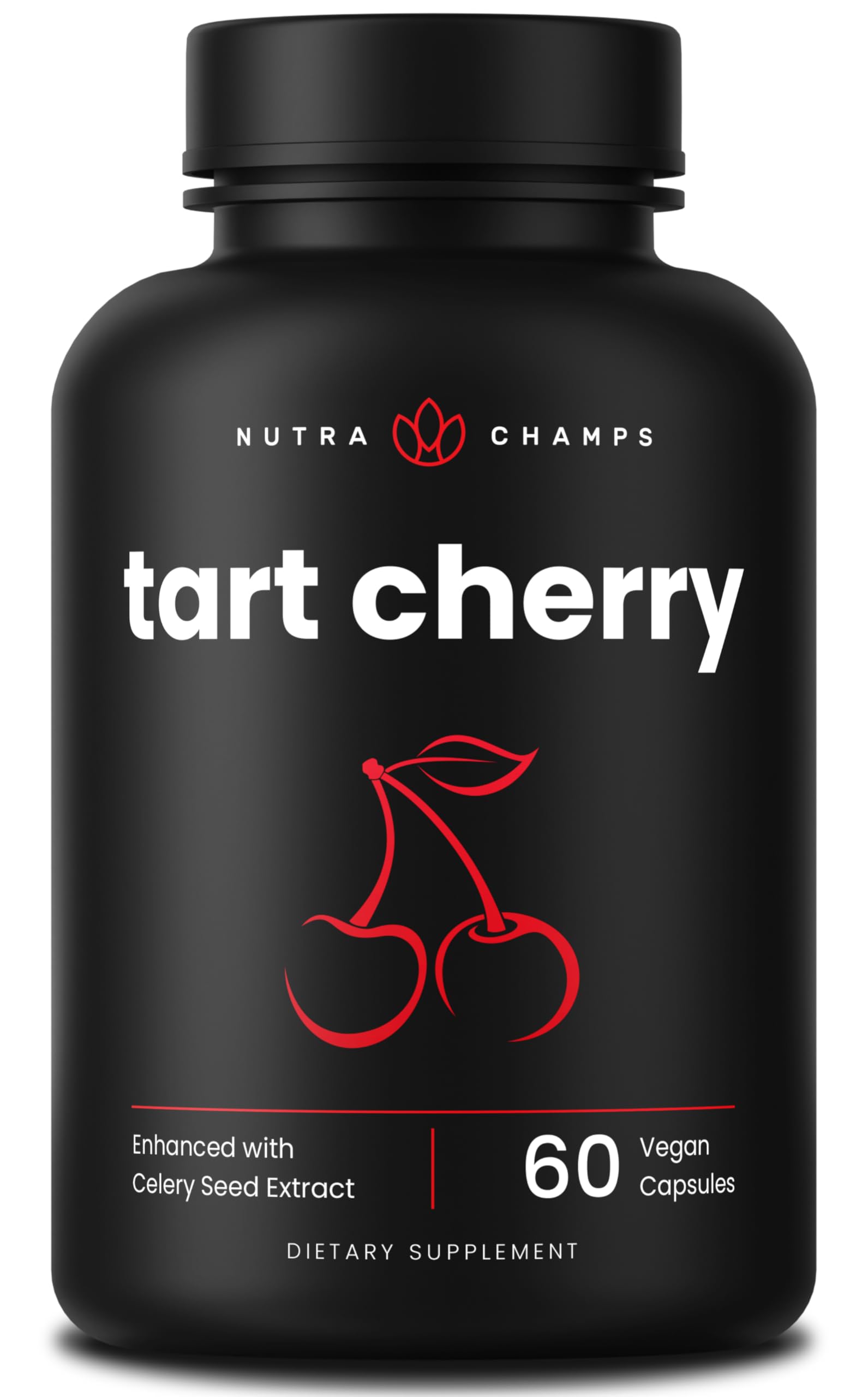 NutraChamps Organic Tart Cherry Extract Capsules - Made from Montmorency Tart Cherry Concentrate, Celery Seed & Bilberry - Uric Acid Cleanse & Joint Support - Vegan Capsules NutraChamps Au supplements