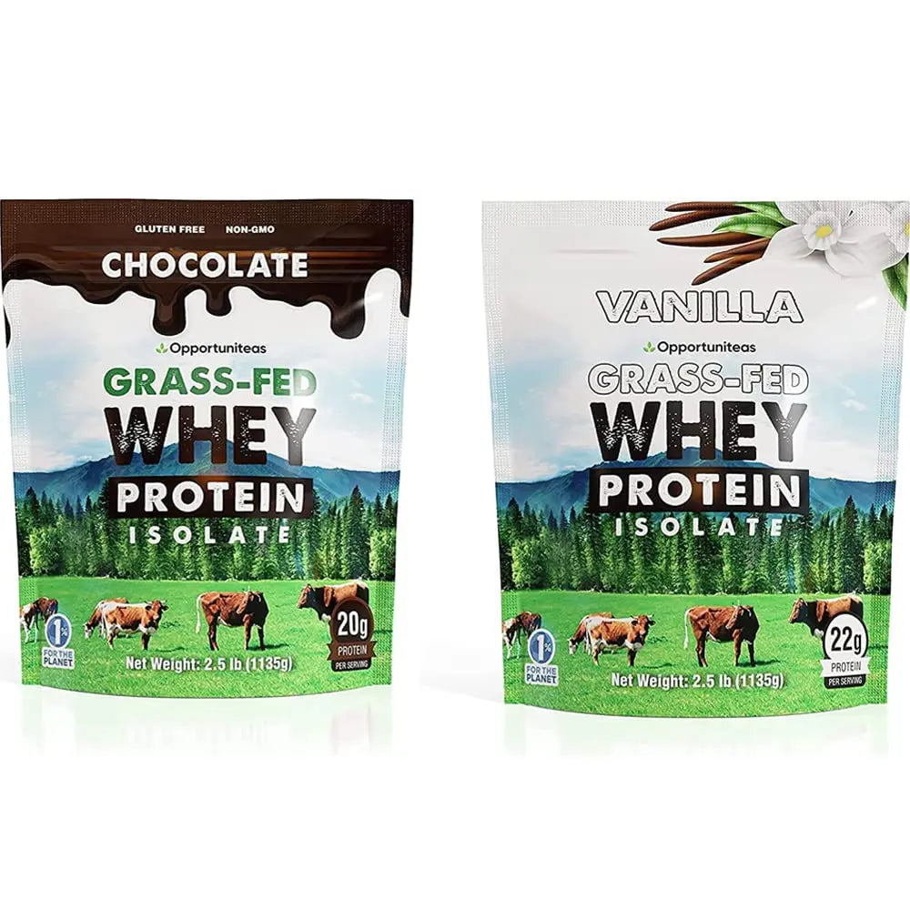 Opportuniteas Chocolate & Vanilla Whey Protein Powder Bundle - Grass Fed Whey Isolate Opportuniteas Au supplements