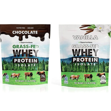 Opportuniteas Chocolate & Vanilla Whey Protein Powder Bundle - Grass Fed Whey Isolate Opportuniteas Au supplements