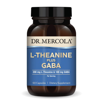 Dr. Mercola L-Theanine Plus GABA - Supports Relaxation - Focus & Cognitive Function - Stress Support Supplement - 200 mg L-Theanine - 100 mg GABA - 60 Capsules Dr. Mercola Au supplements