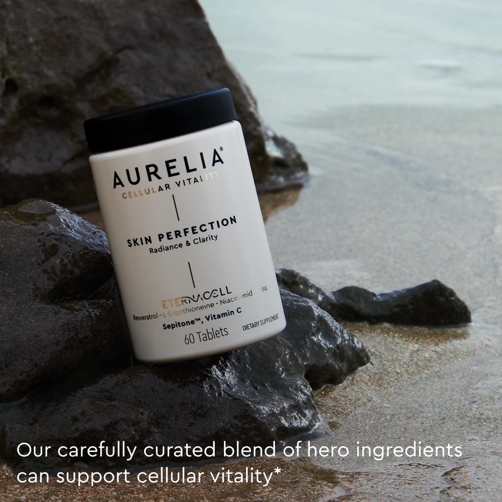 AURELIA Skin Perfection | Advanced Cellular Anti-Aging Supplement | Enhance Skin Clarity, & Tone | with Zinc, Resveratrol, Niacinamide, Ergothioneine, & Vitamin C AURELIA Au supplements