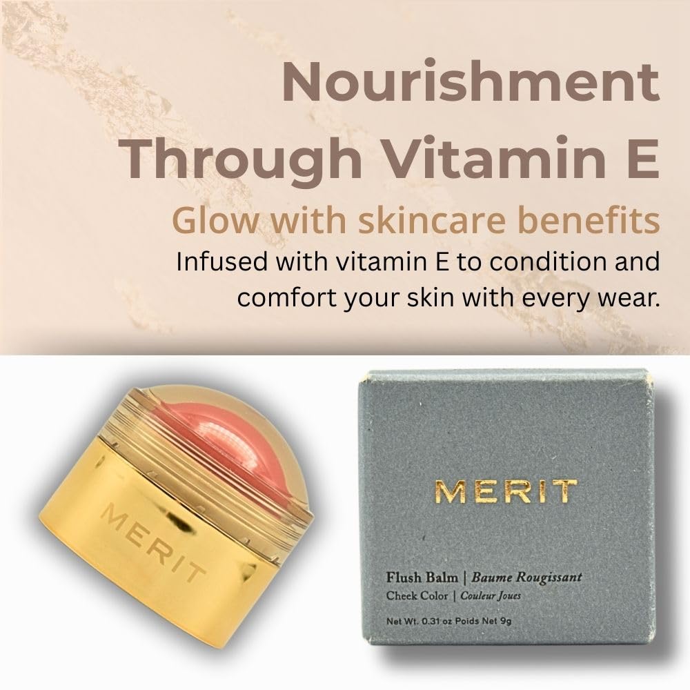 MERIT Flush Balm Cream Blush – Lusitano Soft Peach | Hydrating Radiant Cheek & Lip Tint Stick with Vitamin E | Lightweight, Buildable, Vegan & Cruelty-Free Blush Merit Au supplements