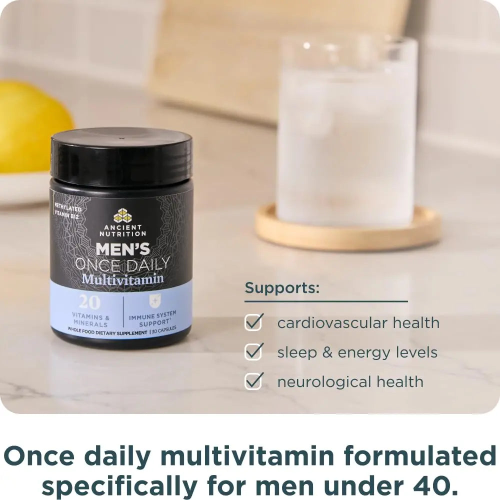 Ancient Nutrition Multivitamin for Men, Ancient Multi Men's Once Daily Vitamin Supplement 30 Ct, Vitamin A, Vitamin B and Vitamin K2, Fenugreek Seed Ancient Nutrition Au supplements