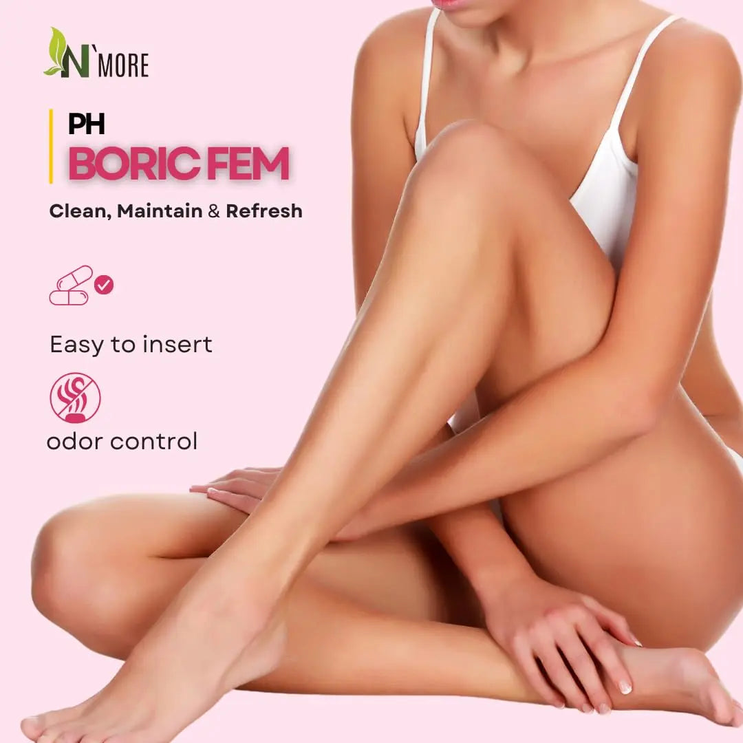 N'More Boric Acid Vaginal Suppositories- 100% Pure - Made in USA- Boricfem Vaginal Health Supplement- 30 Servings (Pack of 1) N'More Au supplements