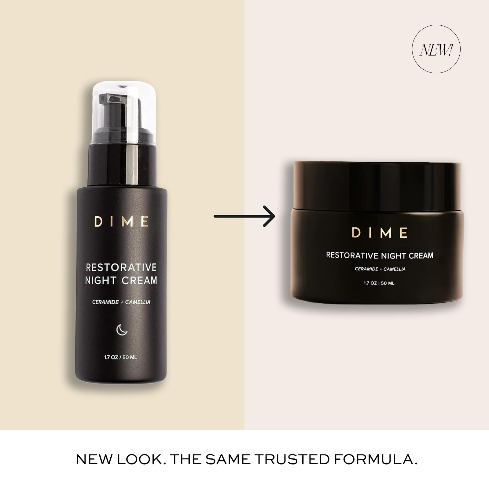 DIME Beauty Restorative Night Cream, Facial Moisturizer with Ceramides and Sea Buckthorn, 1.7 oz / 50 ml in Pump DIME Au supplements