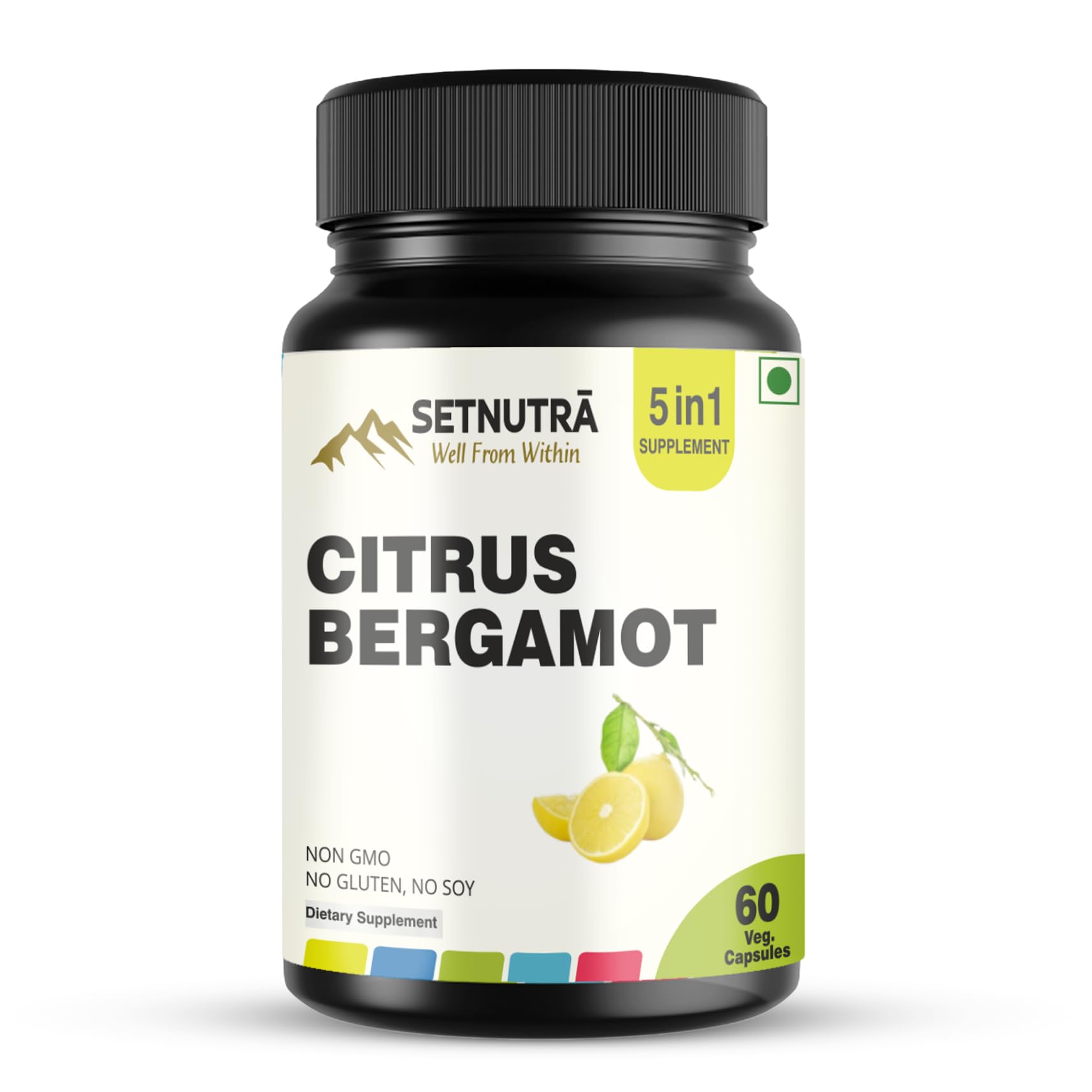 SETNUTRA Well From Within 5 in 1 Citrus Bergamot Supplement with Black Chokeberry Olive Leaf Niacin & Black Pepper | Heart Health Support Antioxidant Boost | Non GMO Gluten Free Capsules (60 Count) SETNUTRA Well From Within Au supplements