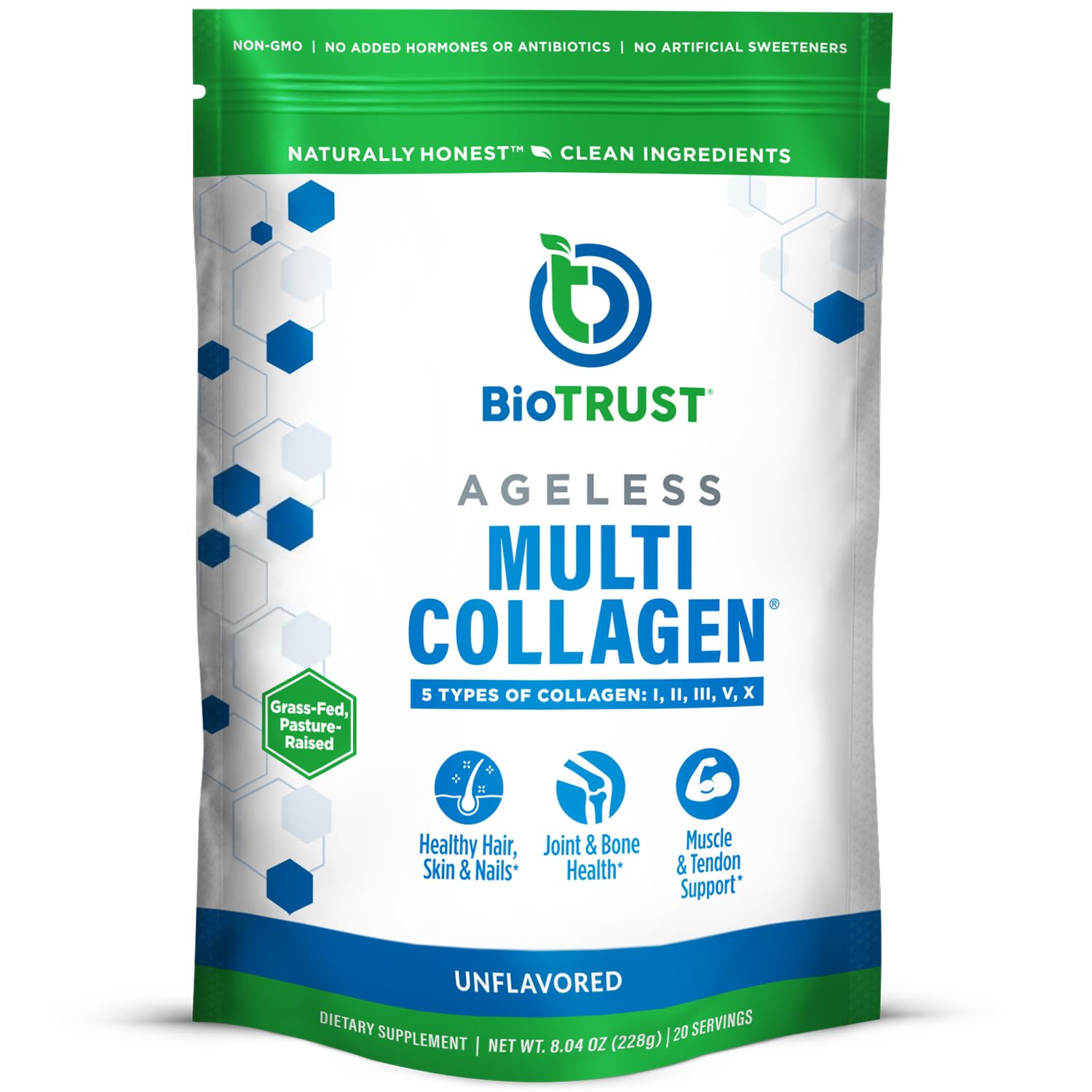 BioTrust Ageless Multi Collagen Peptides Powder - 5 Types (I, II, III, V, X) - Unflavored Collagen Powder for Women & Men - Hydrolyzed Protein BioTrust Au supplements