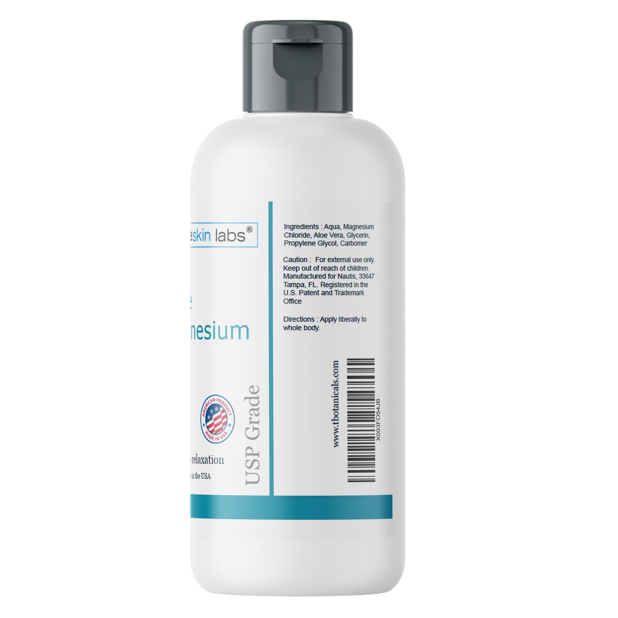 Magnesium Spray 4 oz Non-Greasy Pure Topical Magnesium Chloride Soothing Relief and Relaxation for Overworked Muscles and Joints Body Massage with Aloe Vera Made in The USA Dermaskin Labs Au supplements