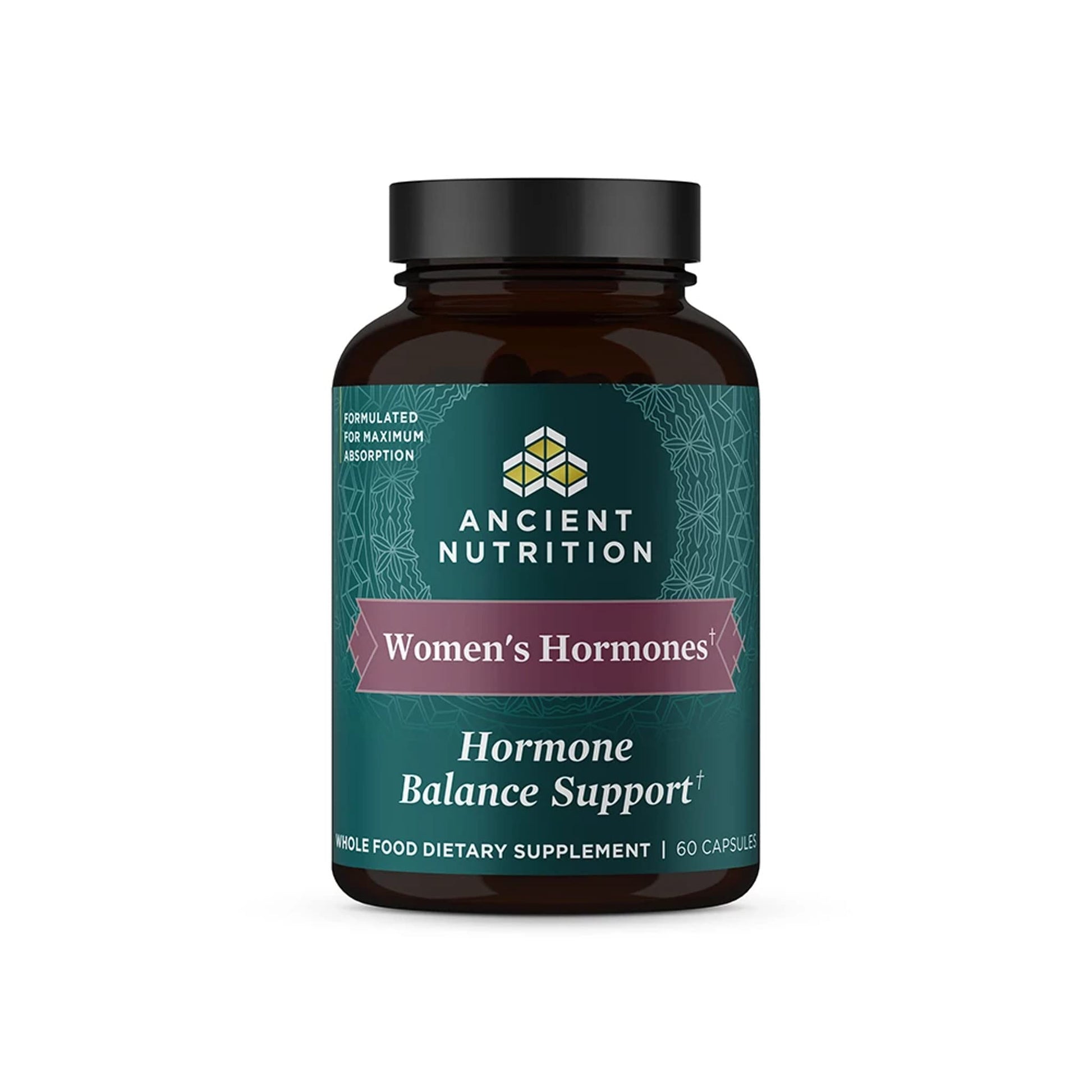 Ancient Nutrition Women's Hormones, Helps Reduce Stress, Supports Energy, Hormone Balance, Gluten Free, Paleo and Keto Friendly, 60 Capsules Ancient Nutrition Au supplements