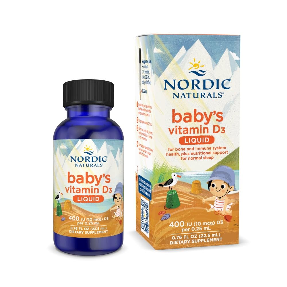 Nordic Naturals Baby’s Vitamin D3, Unflavored - 0.76 oz - 400 IU Vitamin D3 - Healthy Bones, Immune System Support, Normal Sleep Rhythms - Non-GMO, Certified Vegetarian - 90 Servings Nordic Naturals Au supplements