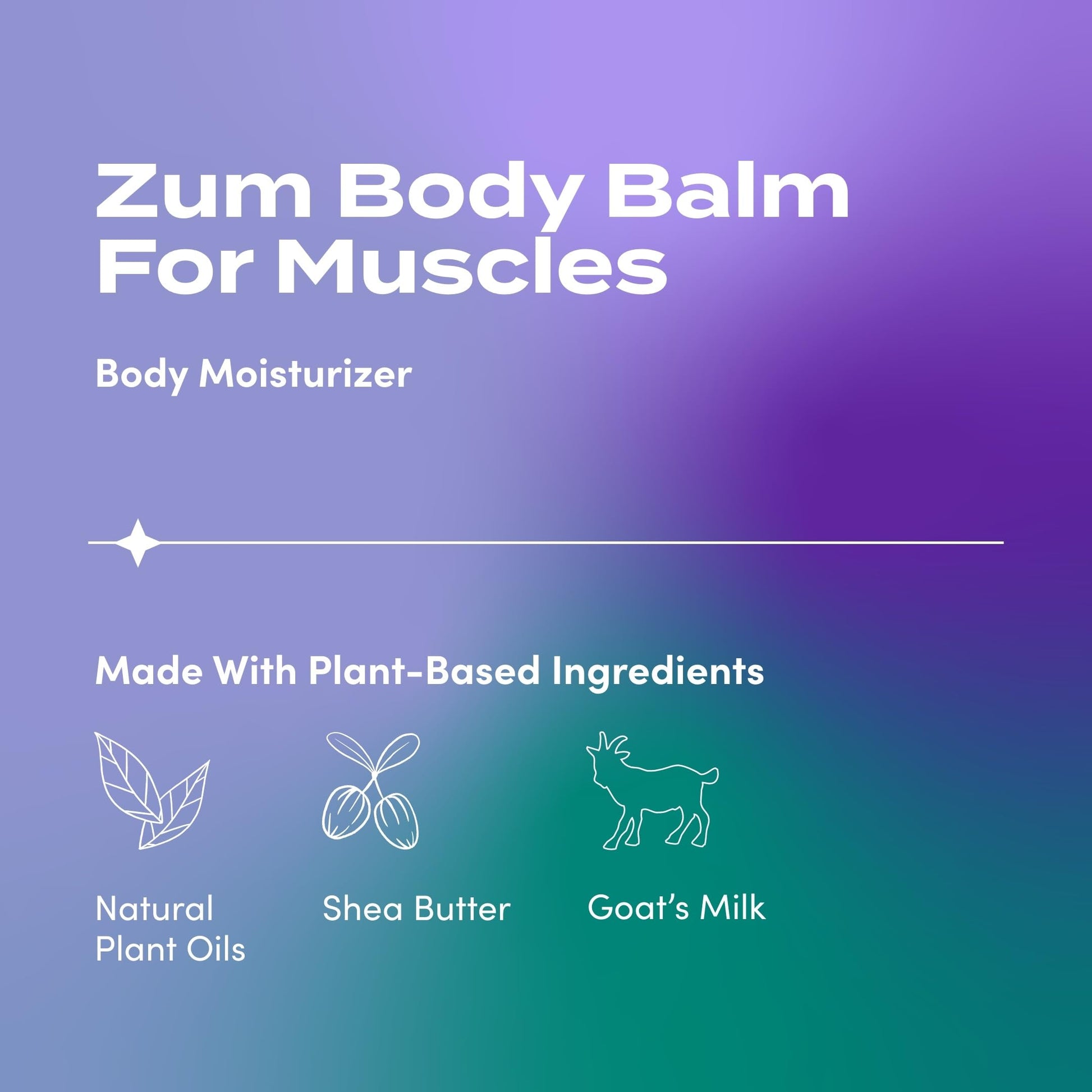 Zum Indigo Wild Body Balm for Muscles - Body Moisturizer for Women & Men - After Workout Muscle Recovery - Includes Goat's Milk, Shea Butter & Menthol - 2.5 oz Zum Au supplements