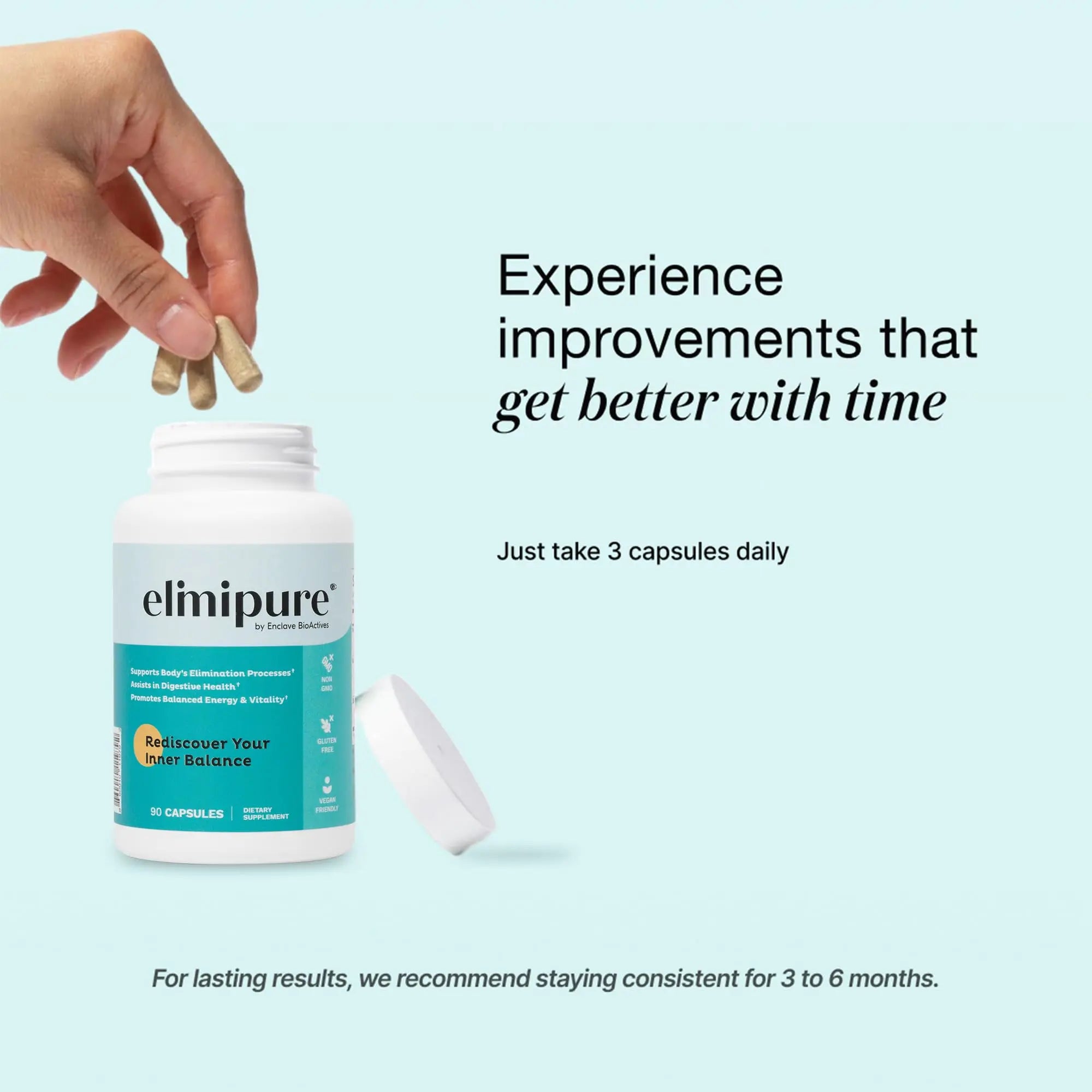 Elimipure Gut Cleanse & Restore Supplement: Natural & Effective Detox Cleanse Capsules | Fortify Your Microbiome | Effortless Morning Stools | Restore Your Gut from the Inside Out Elimipure Au supplements