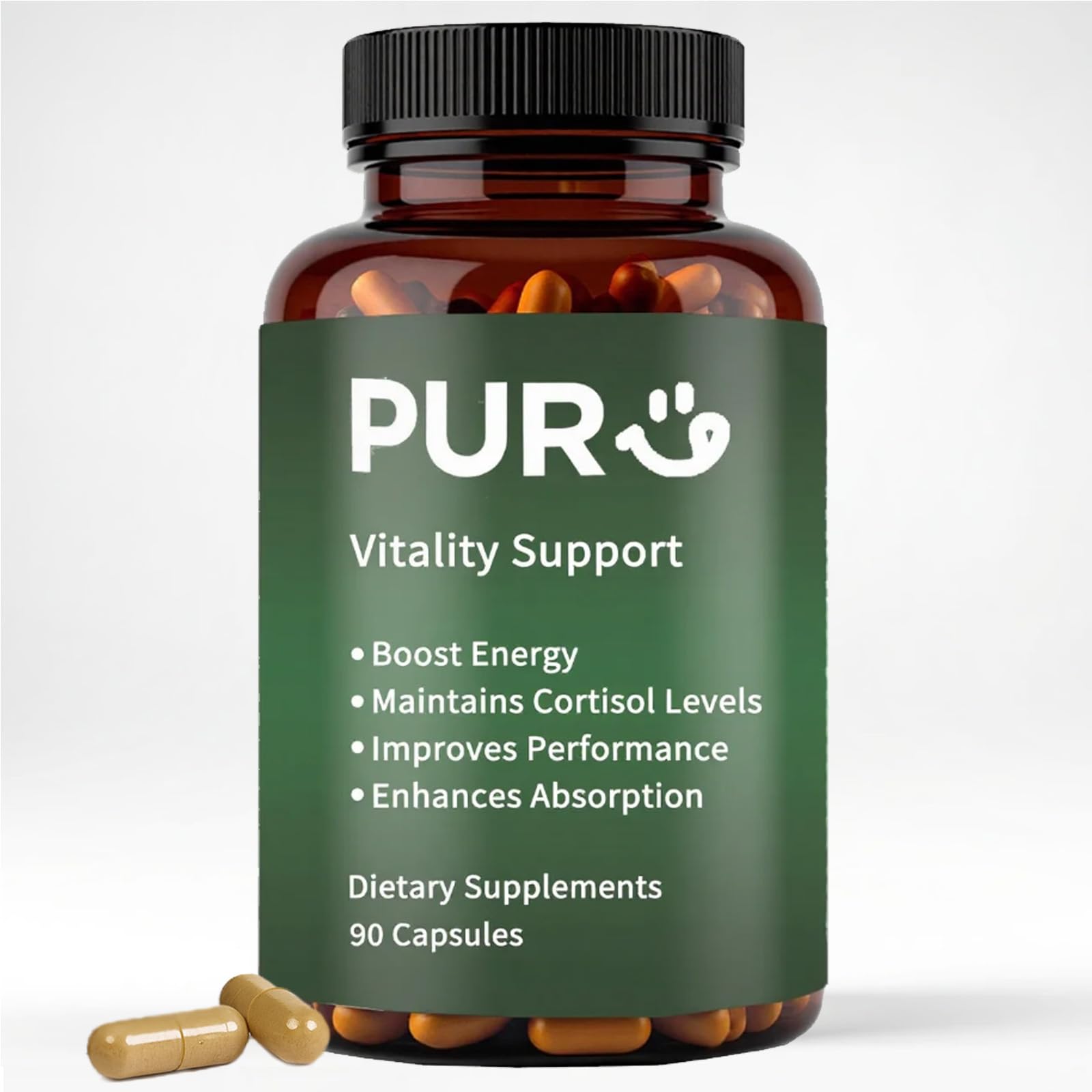 Maidlure Vitality Support - Men's Pills Blend with Ashwagandha, Shilajit, Black Pepper Extract & Vitamin | Natural & Organic Energy Enhancement - 90 Capsules Maidlure Au supplements