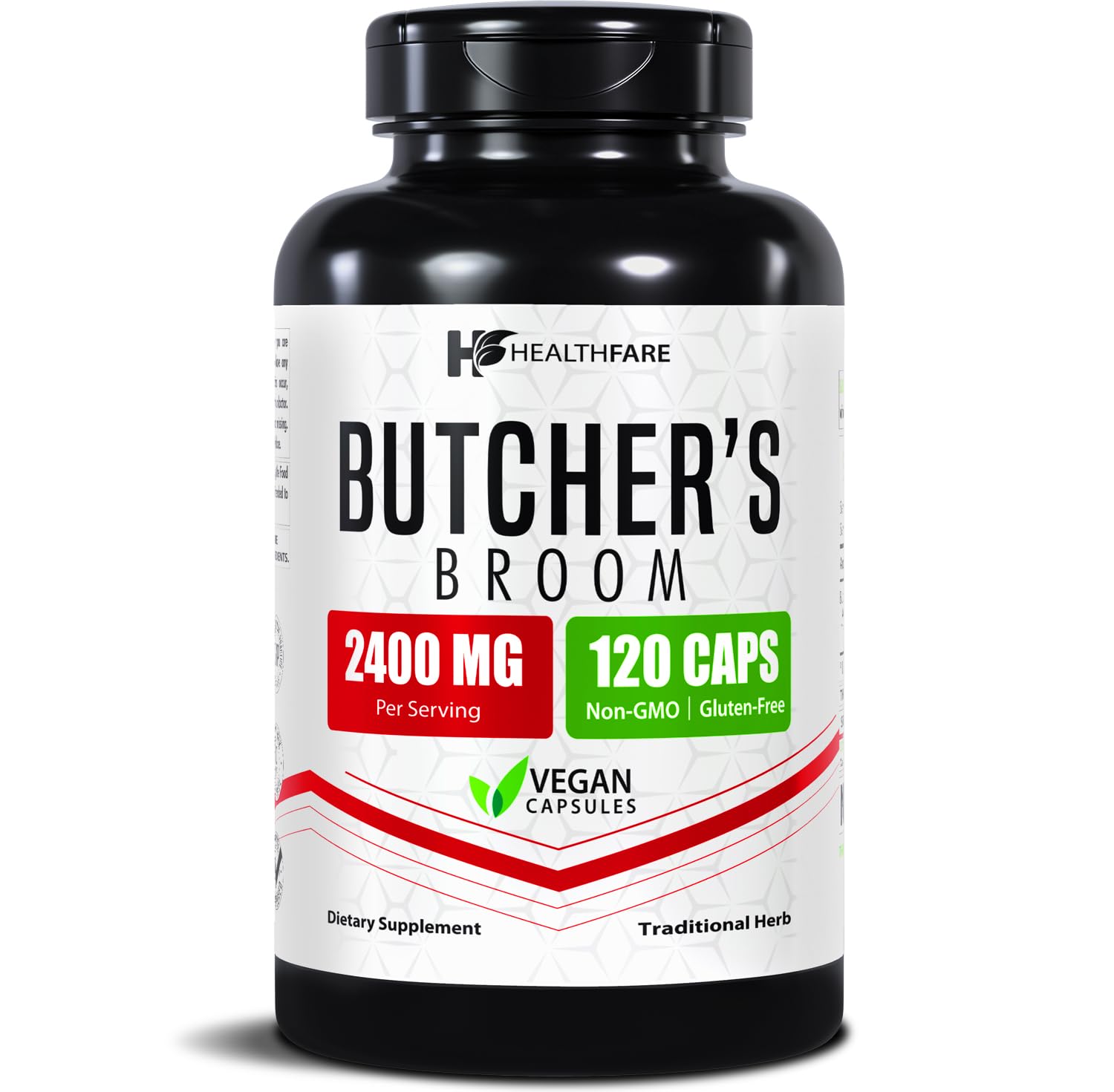 Healthfare Butchers Broom Supplement | Capsules Extract 2400mg | 120 Vegetarian Pills | Premium Herbal Root Supplement | Circulation & Vein Support | Non-GMO, Gluten-Free | Made in USA Healthfare Au supplements