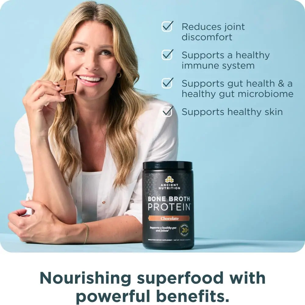 Ancient Nutrition Protein Powder Made from Real Bone Broth, Chocolate, 20g Protein Per Serving, 20 Serving Tub, Gluten Free Hydrolyzed Collagen Ancient Nutrition Au supplements