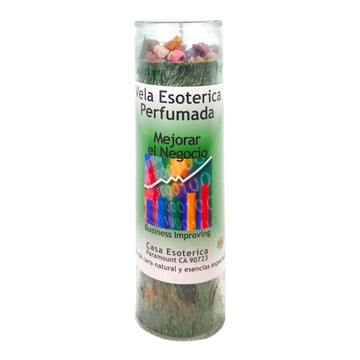 Business IMPROVING-Palm Wax Spiritual Intention Spell Candle-[Green] | Vela CASA ESOTERICA PERFUMADA MAGICK SPACE Au supplements