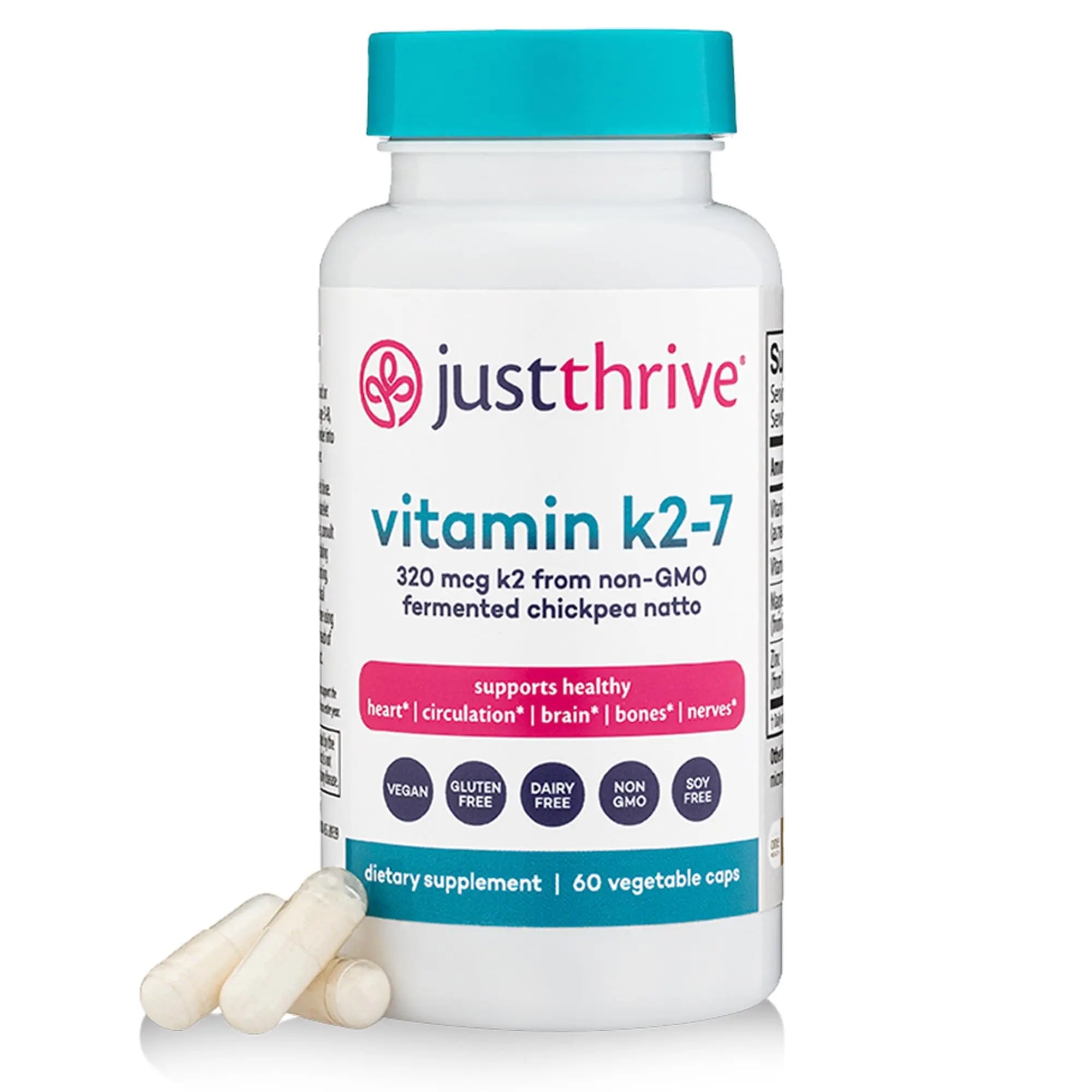 Just Thrive Vitamin K2-7 - Bone, Brain, and Heart Health K2 Vitamin Supplement, 60 Capsules Just Thrive Au supplements