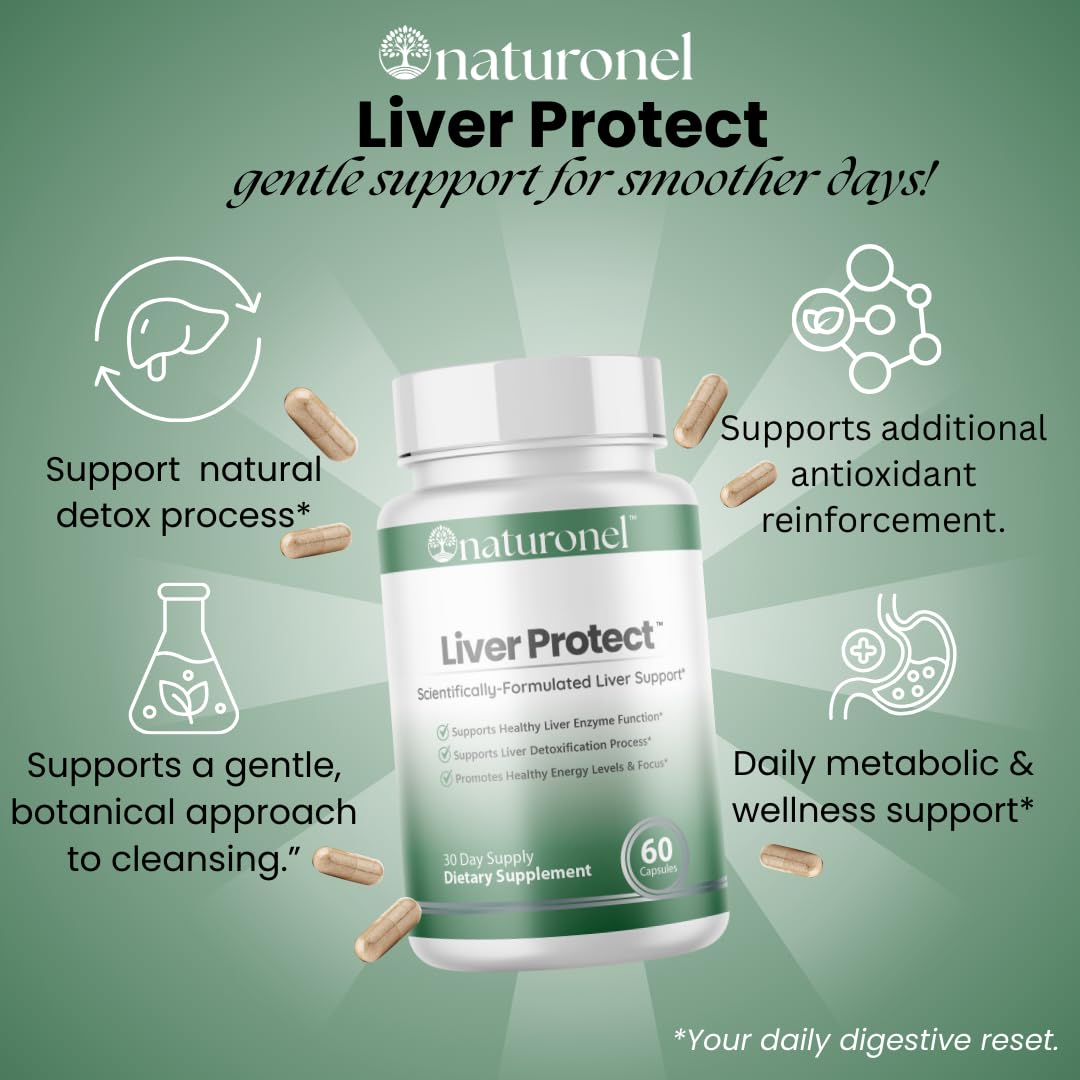Naturonel Liver Protect – Liver Cleanse Detox & Repair | Liver Detox with Milk Thistle, Beetroot, Artichoke, Dandelion, Chicory, Yarrow, Jujube & Herbal Detox Blend | Made in USA, GMP Certified (1) Naturonel Au supplements