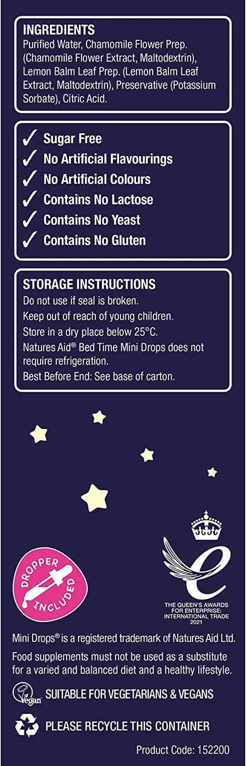 Natures Aid Bed Time Mini Drops for Children 3 Months - 5 Years, 50ml natures aid Au supplements