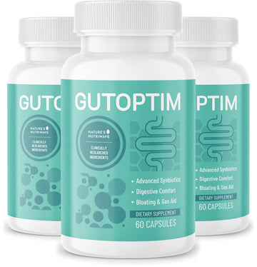 GutOptim Probiotic & Prebiotic Capsules | Pre and Probiotics for Synbiotic Gut Health & Bloating Relief for Women & Men | Enzyme with Probiotics for Digestive Health | Non-GMO, 60 Ct, 3 Month Supply Nature’s NutriWave Au supplements