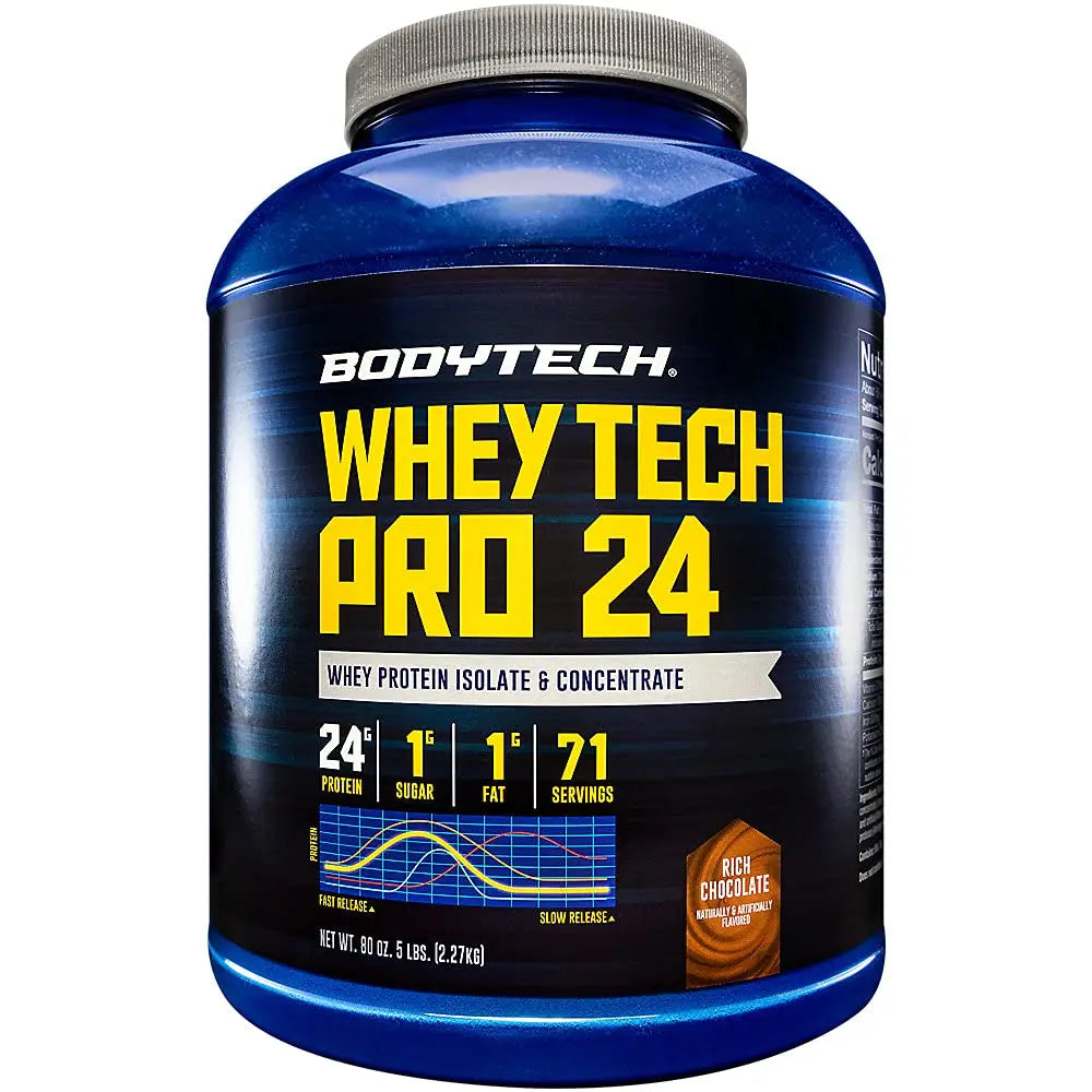 BODYTECH Whey Tech Pro24 Powder Rich Chocolate (5 lbs/ 71 Servings) BODYTECH Au supplements