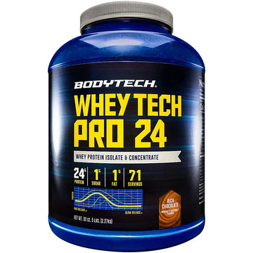 BODYTECH Whey Tech Pro24 Powder Rich Chocolate (5 lbs/ 71 Servings) BODYTECH Au supplements