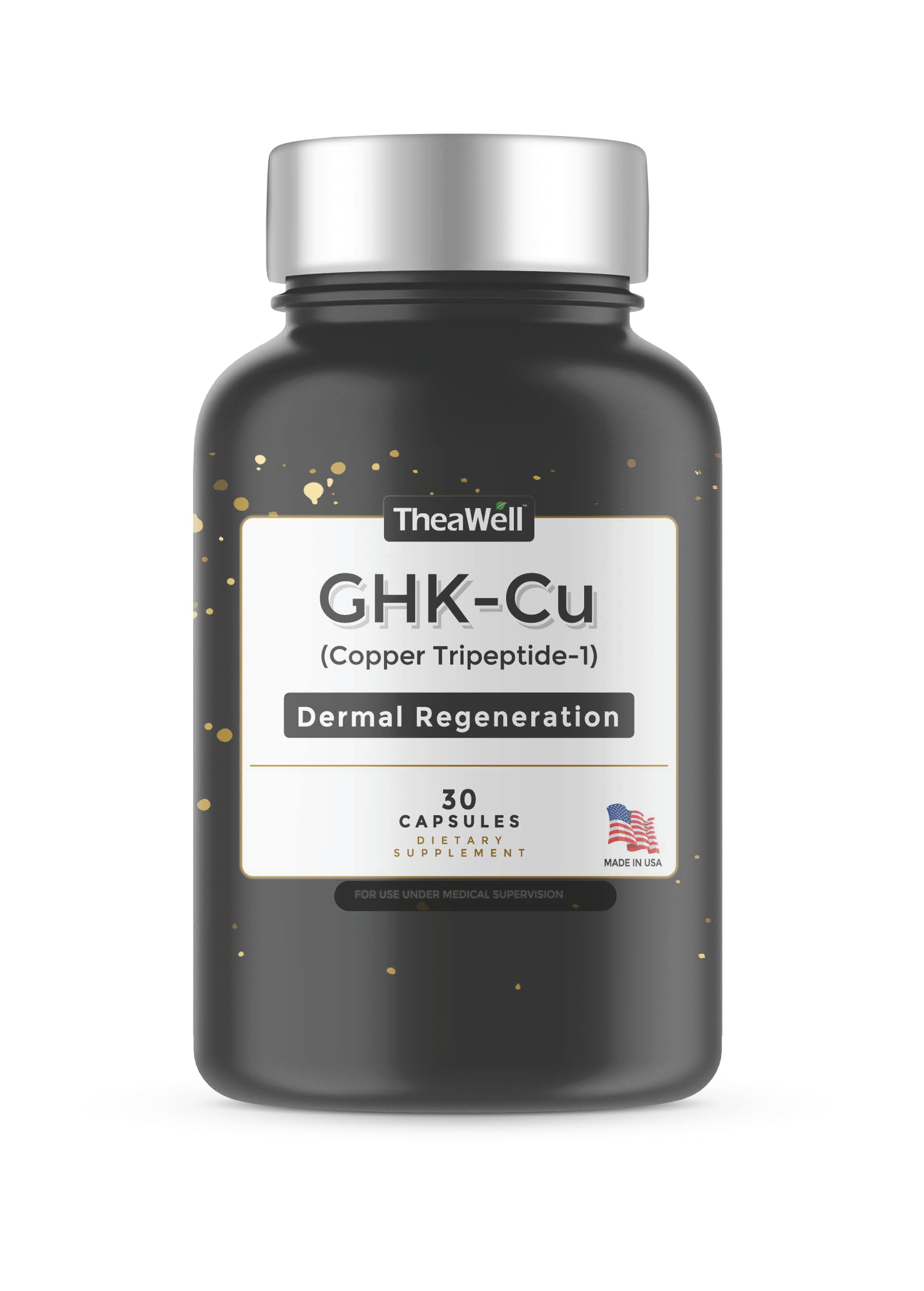 TheaWell GHK-Cu Copper Tripeptide-1, 5mg with MSM, Biotin, Zinc, Bioperine Black Pepper Extract, Dermal Regeneration, Hair Skin and Nails Support, 30 Vegan Capsules, Made in USA TheaWell Au supplements