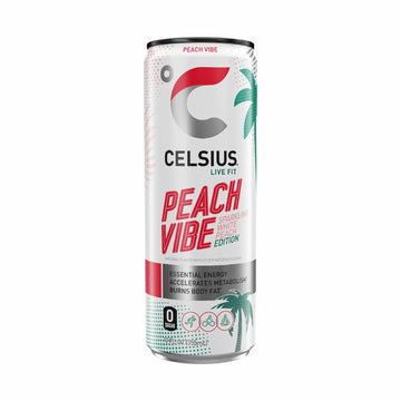 CELSIUS Sparkling Peach Vibe, Functional Essential Energy Drink, 12 Fl Oz CELSIUS Au supplements