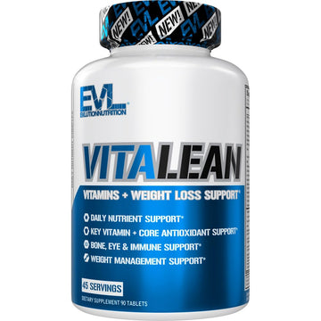 Evlution Nutrition VitaLean - Vitamins + Weight Loss Support - Key Vitamin + Core Antioxidant Support - Daily Nutrient & Weight Management Support - Bone, Eye & Immune Support - 45 Servings Evlution Au supplements