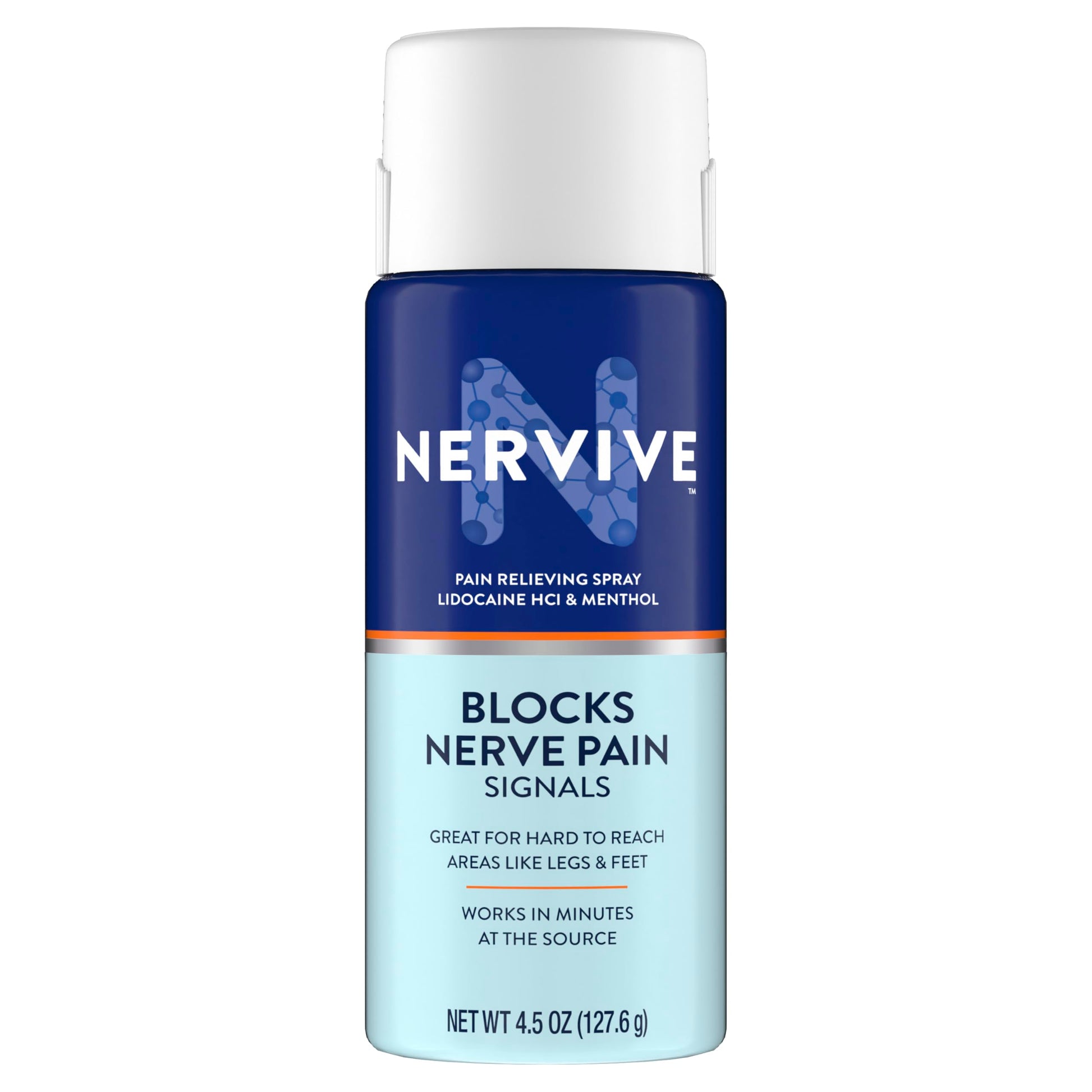 Nervive Pain Relieving Spray, Lidocaine Spray, Nervive Pain Relief, Lidocaine Topical, Foot Pain, Leg Pain, Hand Pain, Max Strength Formula, for Hard to Reach Areas, 4.5oz Nervive Au supplements