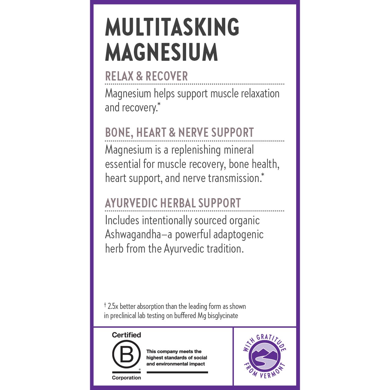 New Chapter Magnesium + Ashwagandha Supplement, 325 mg with Magnesium Glycinate for Muscle Relaxation & Recovery, Heart, Nerve & Bone Health, 2.5X Absorption, Non-GMO - 30 ct (1 Month Supply) New Chapter Au supplements