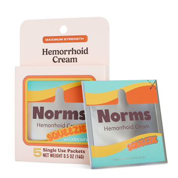 Norms Squeezies Lidocaine Hemorrhoid Cream, Discreet Single Use Travel Packets, 5% Lidocaine, Phenylephrine, Aloe and Glycerin – Numbing, Soothing & Swelling Relief On the Go, 5 Count Norms Au supplements