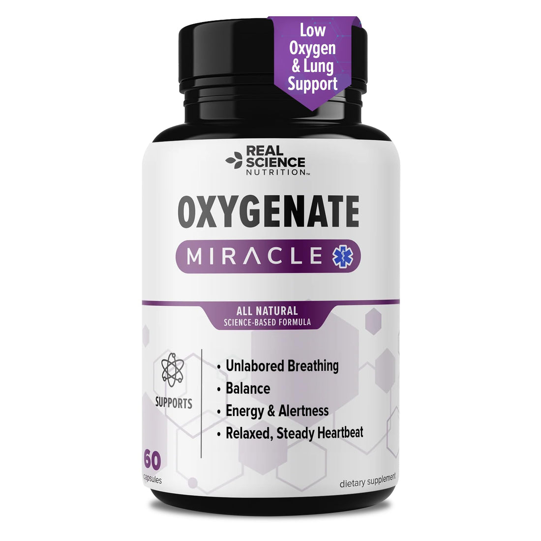 Real Science Oxygenate Miracle – Daily Lung & Circulation Support Supplement for Breathing Comfort and Energy – Supports Respiratory Function and Overall Wellness, 60 Caps Real Science Nutrition Au supplements