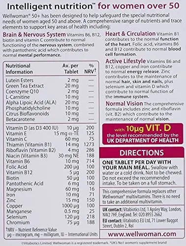 Vitabiotics Wellwoman 50+, 30 Tablets, Pack of 1 Vitabiotics Au supplements