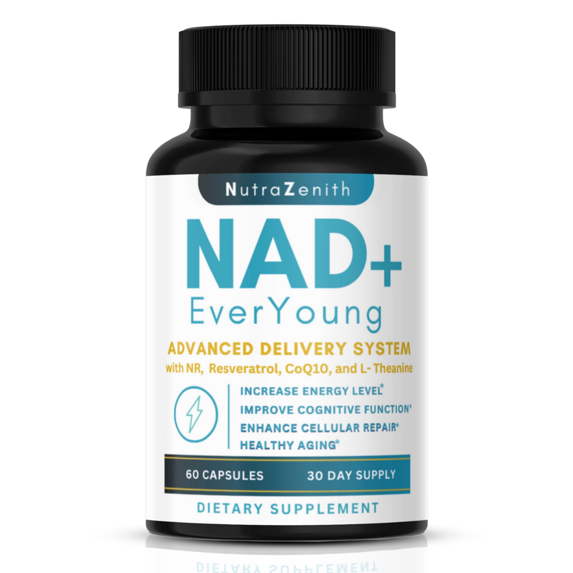 NAD+ Supplement with Nicotinamide Riboside (NMN Alternative), CoQ10 & Resveratrol – 60 Capsules for Healthy Aging Support, Energy Boost & Cognitive Function Enhancement – Cellular Renewal & Vitality Arazo Nutrition Au supplements