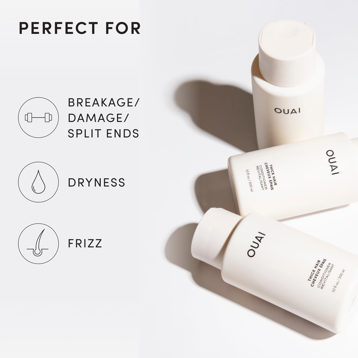 OUAI Thick Hair Conditioner Travel Size - Moisturizing Conditioner for Dry, Frizzy Hair - Keratin, Marshmallow Root, Shea Butter and Avocado Oil - Paraben, Phthalate and Sulfate Free (3 Oz) OUAI Au supplements