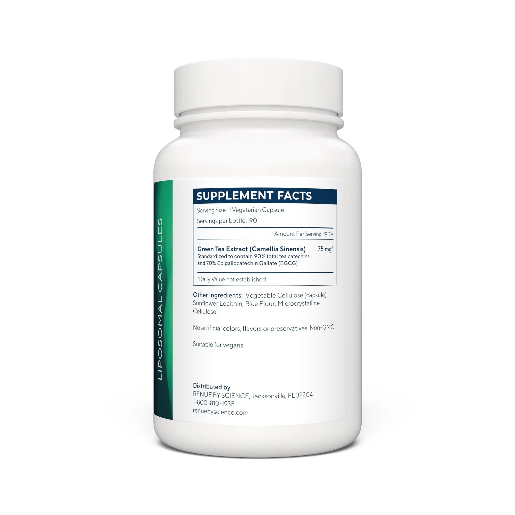 Renue By Science Green Tea Extract | High Strength Liposomal Supplement | 90 Capsules - 75mg Green Tea per Serving | Non-GMO | Made in The USA & Third-Party Tested Renue By Science Au supplements