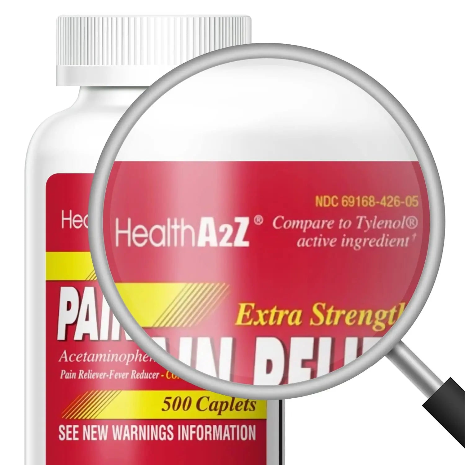 HealthA2Z® Extra Strength Pain Relief | Acetaminophen 500mg | Contains No Aspirin | Fever Reducer | Pain Reliever (500 Count (Pack of 1)) HealthA2Z Au supplements