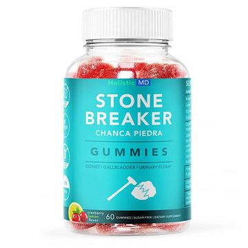 Holistic MD Stone Breaker Chanca Piedra 1,500mg Gummies Kidney Stones Cleanse Gallbladder Formula | Plus Cranberry Extract Might Help Urinary Tract Flush Impurities | Fast Absorption Sugar Free 60ct Holistic MD Au supplements